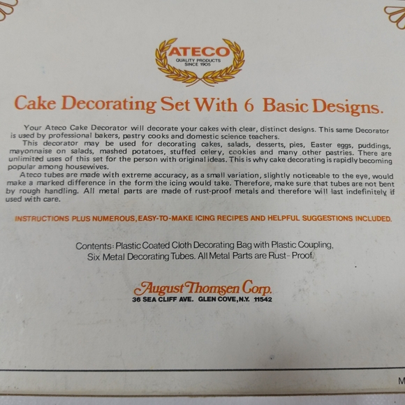 VTNG Ateco Fancy Pastry Cake Decorating 6 Piece Basic Design Set - Picture 7 of 7